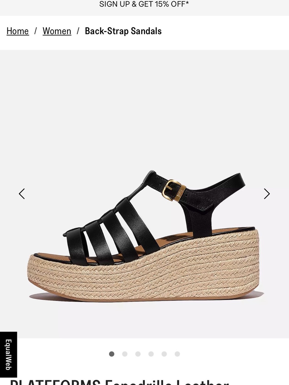 Fitflop Black Leather Espadrille Platform Sandals